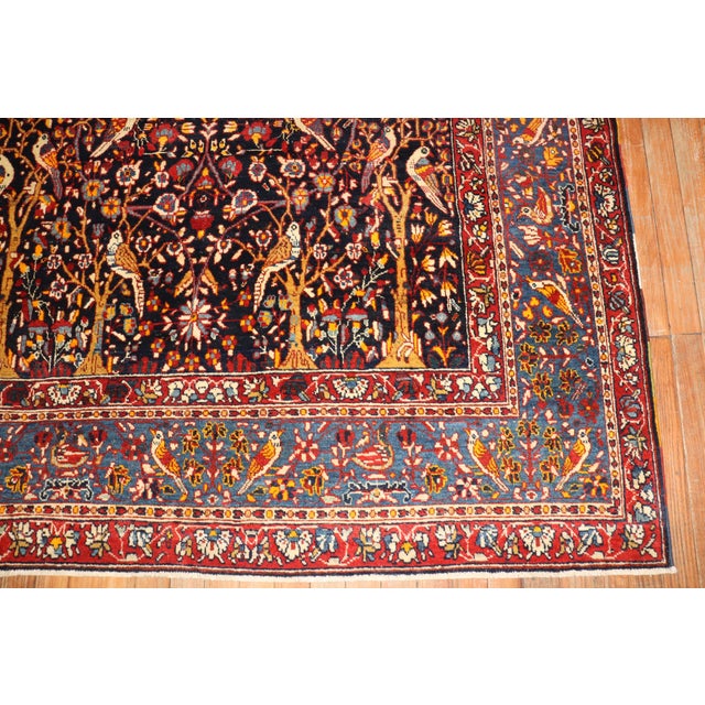 Early 20th Century Botanical Persian Pictorial Rug For Sale In New York - Image 6 of 18