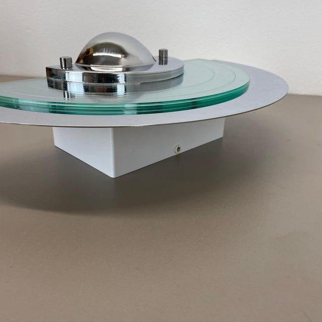 Postmodern Mirror Glass Wall Light attributed to Hustadt Leuchten, 1980s For Sale - Image 11 of 18
