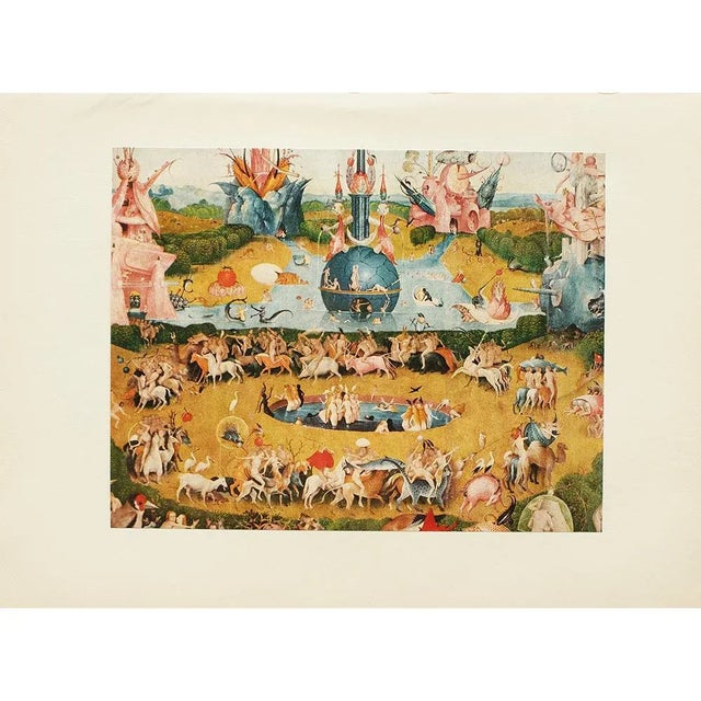 1955 After Bosch "The Garden of Worldly Delights" (Detail), Vintage Full-Color Print For Sale In Dallas - Image 6 of 8