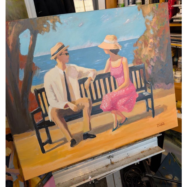 Textile Bermona - Oil on Canvas For Sale - Image 7 of 7