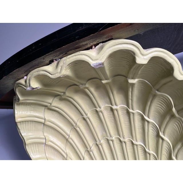 Wood Vintage Grosfeld House Plaster Hollywood Shell Console Table For Sale - Image 7 of 7