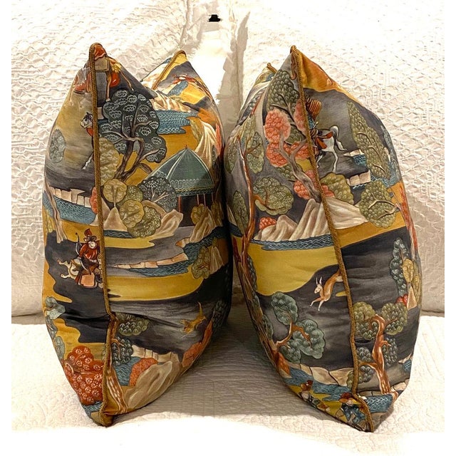 Pair of CustomTailored No 9 Jim Thompson Linen Fabric Decorative