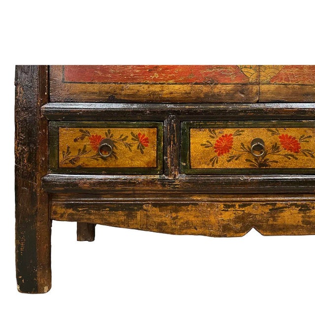 Wood Late 19th Century Antique Chinese Mongolia Cabinet Sideboard For Sale - Image 7 of 13