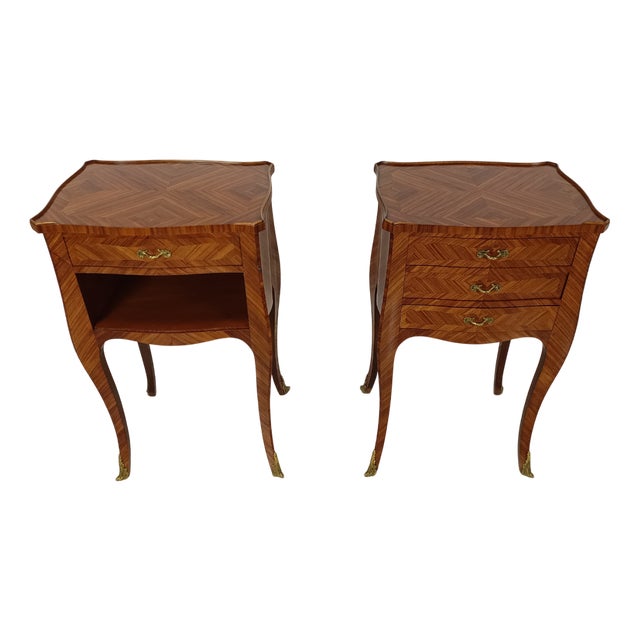 Louis XV Style Bedside Tables, 1950s, Set of 2 For Sale