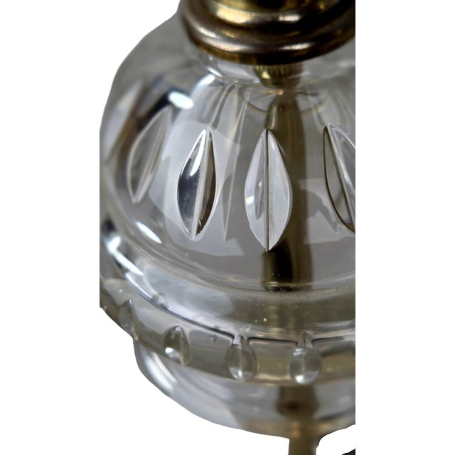 Transparent Attributed 1920s European Cut Crystal and Brass Urn Table Lamps – A Pair For Sale - Image 8 of 12
