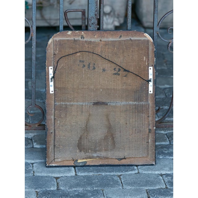 Brown French 1900s Louis-Philippe Inspired Mirror with Tortoise Style Painted Frame For Sale - Image 8 of 10