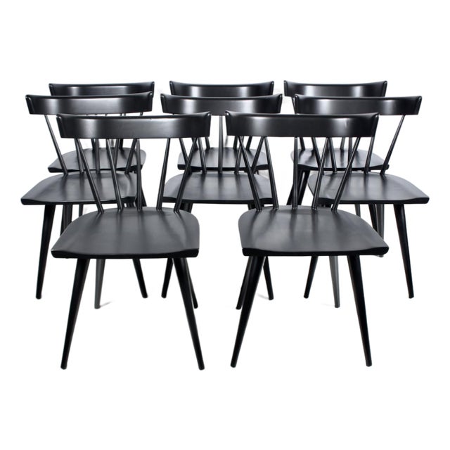Set of 8 Attributed to Paul McCobb Planner Group Black Dining Side Chairs For Sale