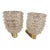 Two 1990 Barovier Style Mid-Century Modern Brass and Rostrato Glass Wall Sconces 8 For Sale
