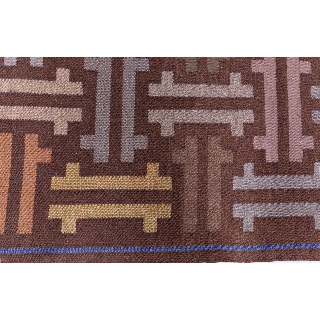Vintage Swedish Flat Woven Runner Doris Leslie Blau For Sale In New York - Image 6 of 8