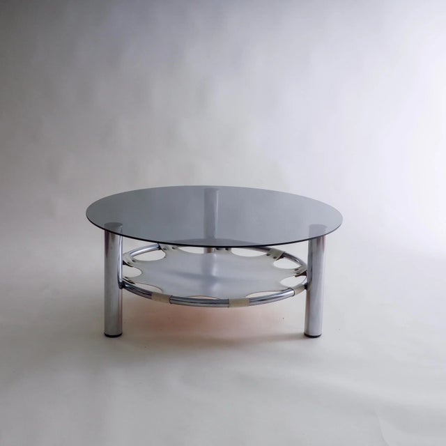 Space Age Glass and Chrome Coffee Table For Sale - Image 10 of 18