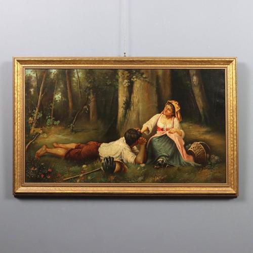 Rest on the Meadow, Oil on Canvas, 20th Century For Sale - Image 14 of 14
