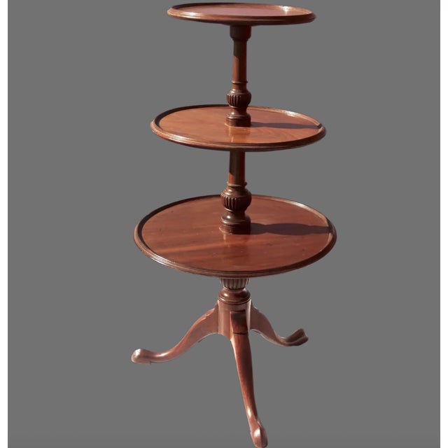 English Mahogany Three Tier Dumb Waiter c 1800 For Sale - Image 4 of 6