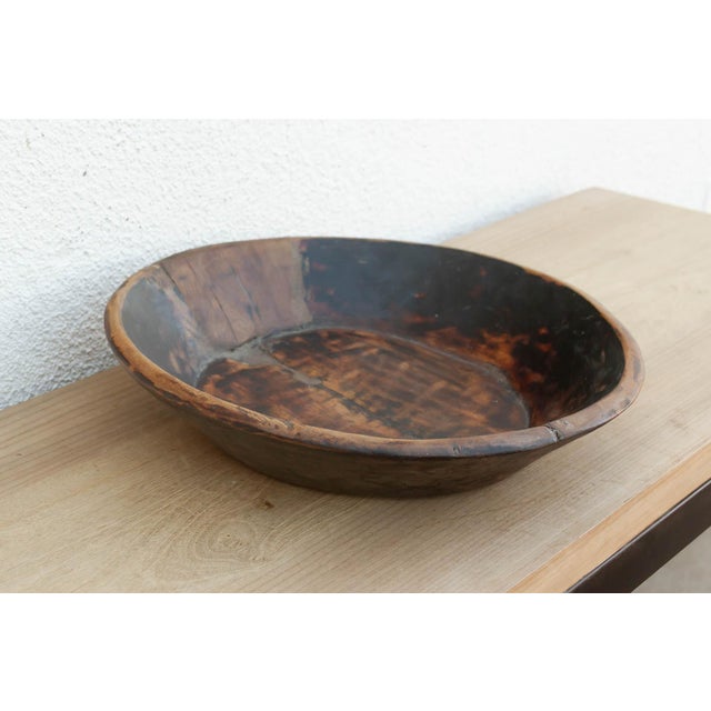 19th Century Primitive Hand-Carved Kitchen Bowl For Sale - Image 5 of 6