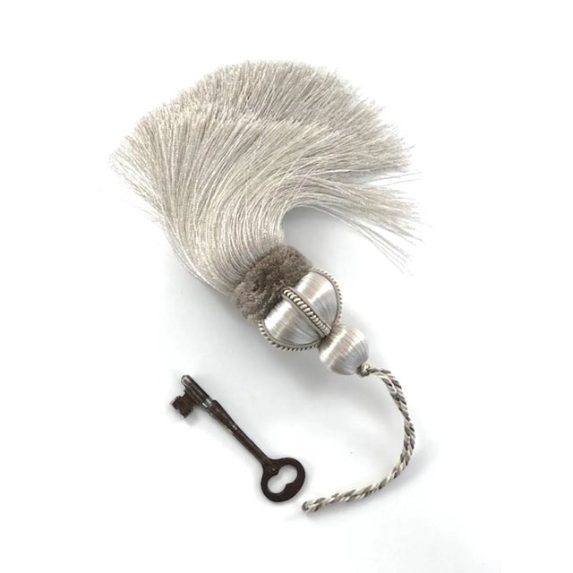 Key Tassel in Silver Color With Velvet Detail For Sale - Image 11 of 14