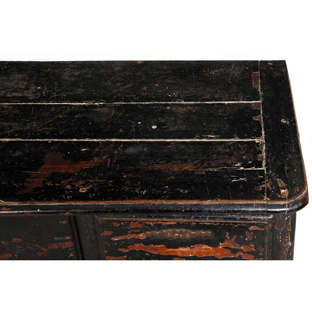 Wood French Provincial Desk in Ebonized Polychrome, Late 18th Century For Sale - Image 7 of 17
