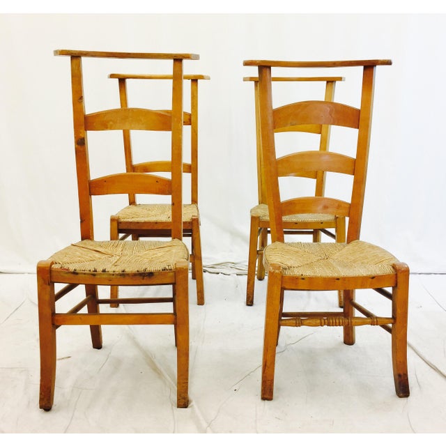 Antique Wooden Shaker Style School Chairs Set of 4 Chairish