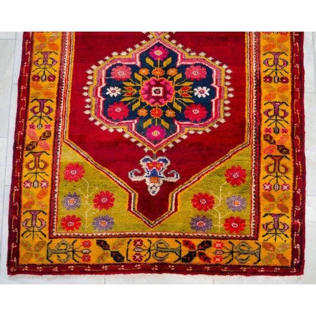 1970s Vintage Hand Knotted Colorful Turkish Rug For Sale - Image 9 of 11