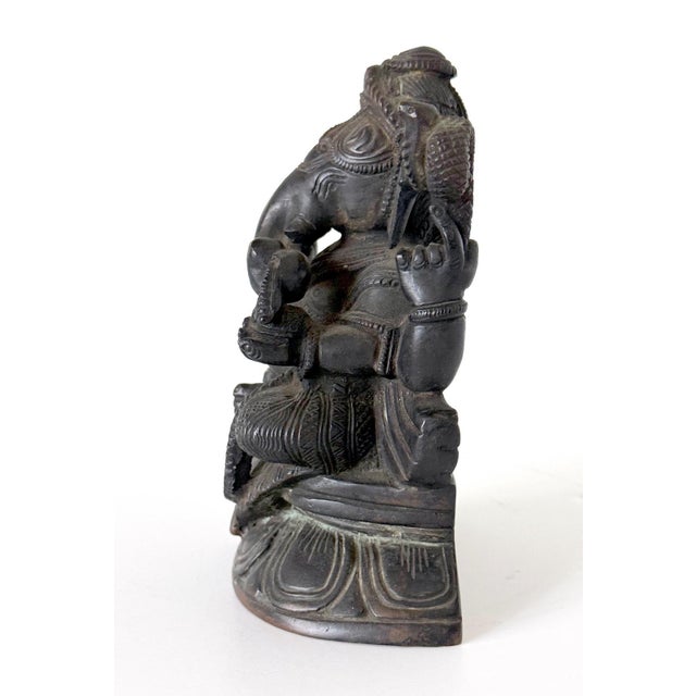 Mid-Century Modern Fine Antique Bronze Statue of Ganesh from Sir Lanka For Sale - Image 3 of 14