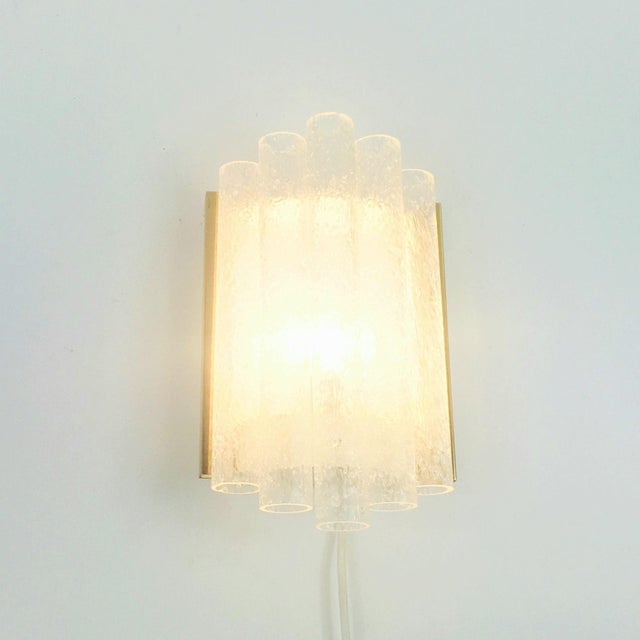 Mid-Century Modern Ice Glass Wall Light from Doria Leuchten, Germany, 1960s For Sale - Image 4 of 11