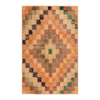 Vintage Zeki Müren Rug With Polychromatic Geometric Patterns, From Rug & Kilim For Sale