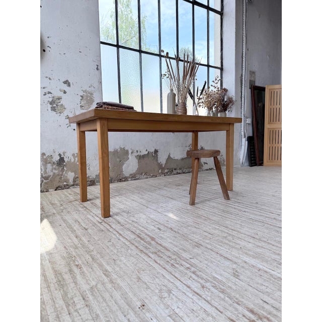 Wood Elm Farmhouse Table, 1960s For Sale - Image 7 of 18