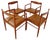 Danish Teak and Congac Faux Leather Dining Chairs by H. W. Klein for Bramin, 1960s, Set of 4 For Sale