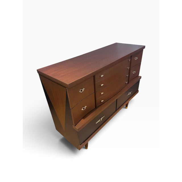 Make an unforgettable statement in your interior space with this breathtaking, custom reimagined Mid-Century Modern...