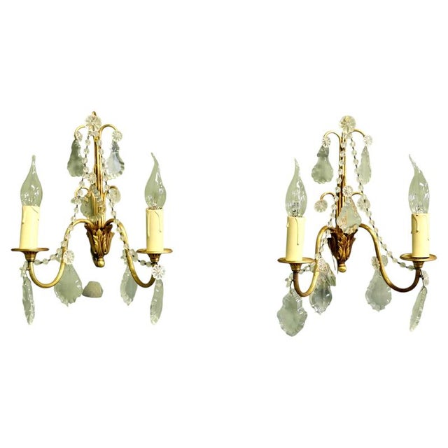 Goldenrod French Wall Chandeliers, 1920, Set of 2 For Sale - Image 8 of 8