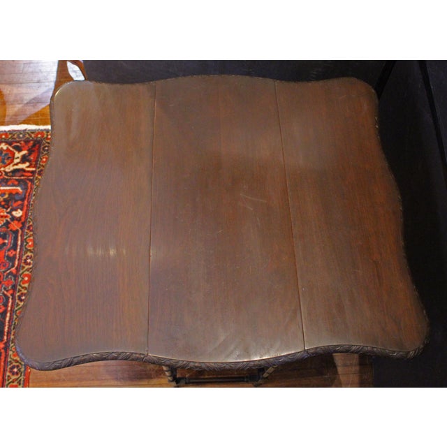 Chippendale Early 20th Century Edwardian Period English Drop End Side Table For Sale - Image 3 of 7