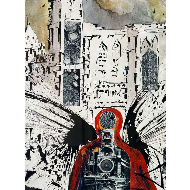 Original lithograph poster by Salvador Dalí "Alsace" depicts a colorful abstract/dream-like illustration of the Alsace...