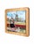 Rustic European Late 20th Century Holland Tulip Garden Ceramic Tile Wall Plaque in a Natural Wood Frame For Sale - Image 3 of 6