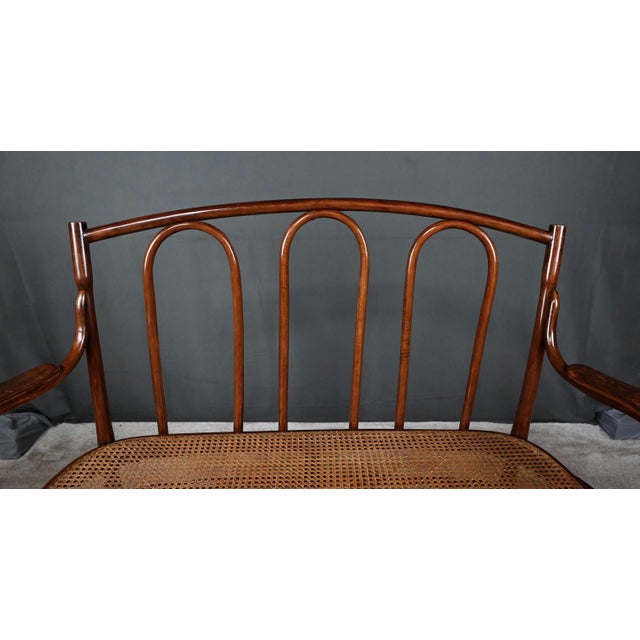 Bent Beechwood Bench from J&J Kohn, Early 20th Century For Sale - Image 4 of 18