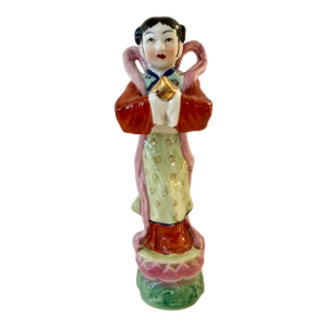 Chinese Famille Rose Porcelain Girl Prosperity Figurine