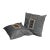 This is a pair of cushions in a square shape. It has a gray color mix with flower graphic fabric cover - with zipper....