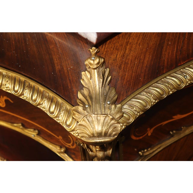 19th C French Louis XV Style Ormolu Mounted Marble Top Cabinet by Droward For Sale - Image 15 of 17