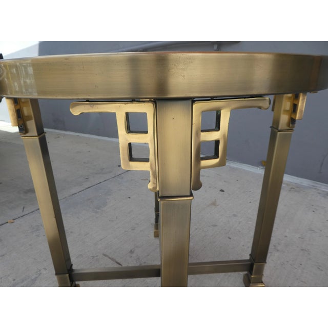 Brass Fab 70's Mastercraft Greek Key Dining or Center Table For Sale - Image 8 of 13