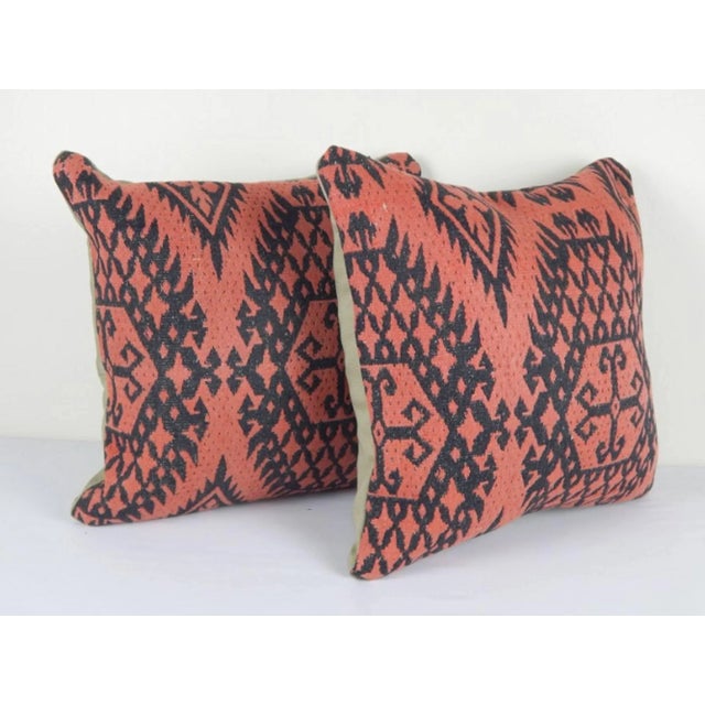 Mid-Century Modern Handmade Turkish Kilim Piilows 16'' X 16'' - a Pair For Sale - Image 3 of 6
