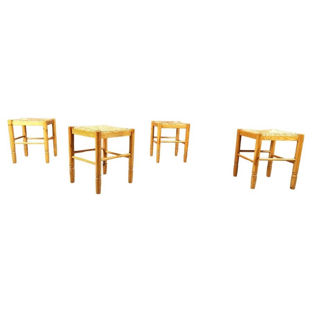 Vintage Wicker Stools, 1960s, Set of 4 For Sale - Image 11 of 11