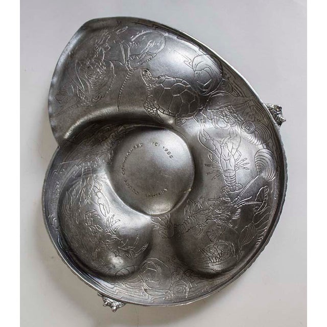 Arthur Court 1980s Arthur Court Sea Life Collection Serving Dish For Sale - Image 4 of 6