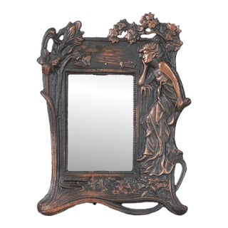 Mid-Century Art Nouveau–Style Cast Iron Picture Frame For Sale