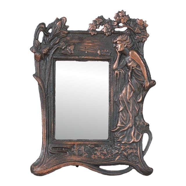 Mid-Century Art Nouveau–Style Cast Iron Picture Frame For Sale