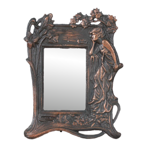 Mid-Century Art Nouveau–Style Cast Iron Picture Frame