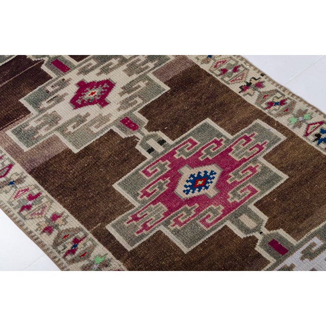 Textile Oushak Vintage Anatolian Hallway Runner For Sale - Image 7 of 10