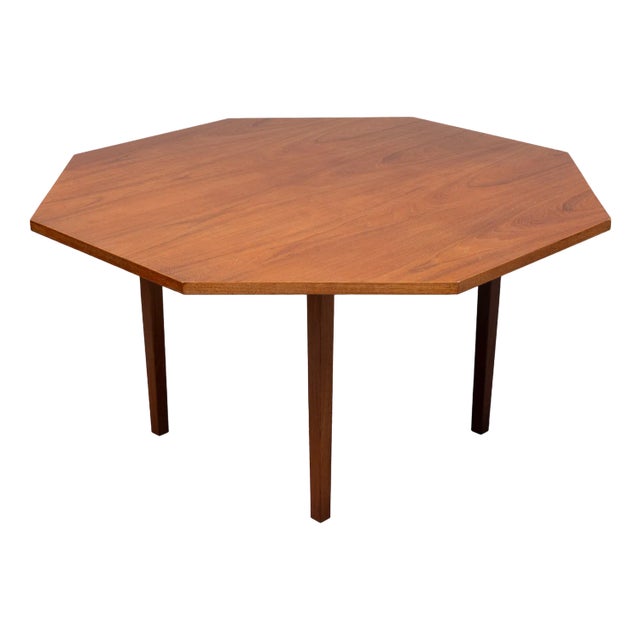 Teak Octangle Shaped Dining Table, 1960s For Sale