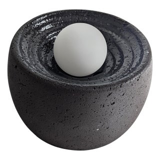 Caldera Partially Glazed Lava Stone Table Lamp by Clemence Birot For Sale