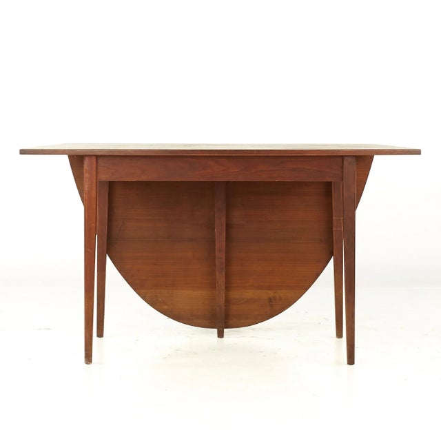 Jack Cartwright for Founders Mid Century Walnut Drop Leaf Dining Table For Sale - Image 9 of 11