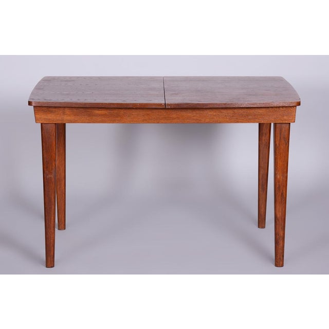 Art Deco Oak Dining Table attributed to Jindřich Halabala for Up ZávodyCzechia, 1940s For Sale - Image 4 of 14