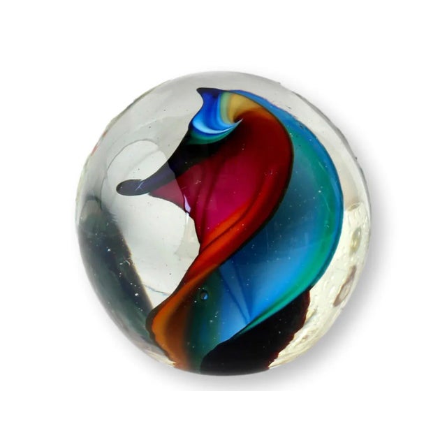 Mid-Century Modern Signed Murano Glass Paperweight For Sale - Image 3 of 4
