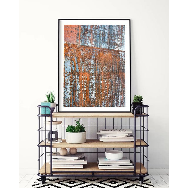 Paper Contemporary Pair of Abstract Industrial Photographs, Abstract Art Prints, Set of Two 30 X 45" Fine Art Photography Prints, Rust Artworks For Sale - Image 7 of 9