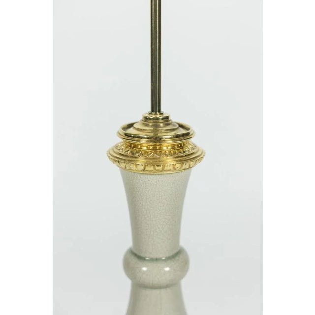 Bronze and Celadon Porcelain Lamp, 1880s For Sale - Image 5 of 8